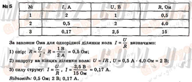 ГДЗ номер 5 до підручника з фізики Ляшенко, Коршак 9 клас
